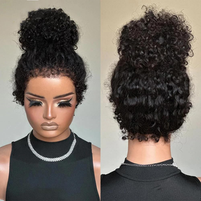 Pizazz Hair 4C Kinky Edges  360 HD Lace Front Wigs Jerry  Curly Wig With Realistic Hairline