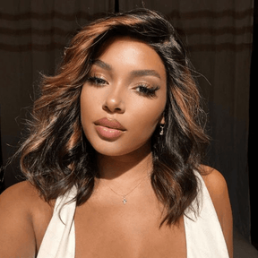 Pizazz Hair Balayage T1b-4# Loose Body Wave 8x5 Pre Cut HD Lace Wear & Go 220% Density Wig