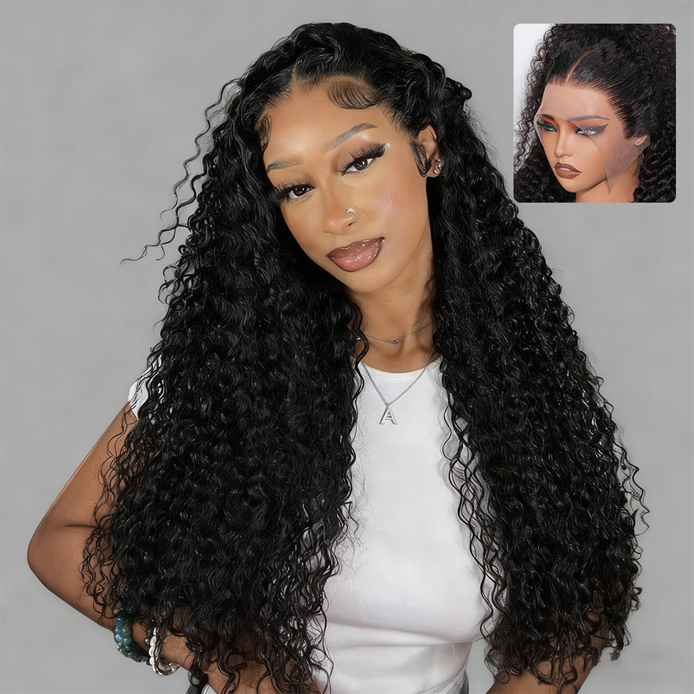 13x6 Full HD Invisible Lace Frontal Wigs jerry Curly Human Hair Wigs Pre Plucked Natural Hairline