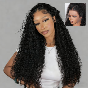 13x6 Full HD Invisible Lace Frontal Wigs jerry Curly Human Hair Wigs Pre Plucked Natural Hairline