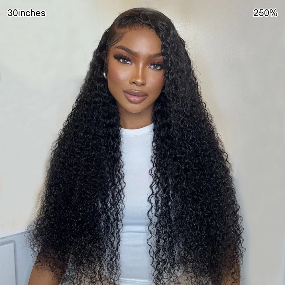 13x6 Full HD Invisible Lace Frontal Wigs jerry Curly Human Hair Wigs Pre Plucked Natural Hairline