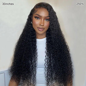 13x6 Full HD Invisible Lace Frontal Wigs jerry Curly Human Hair Wigs Pre Plucked Natural Hairline