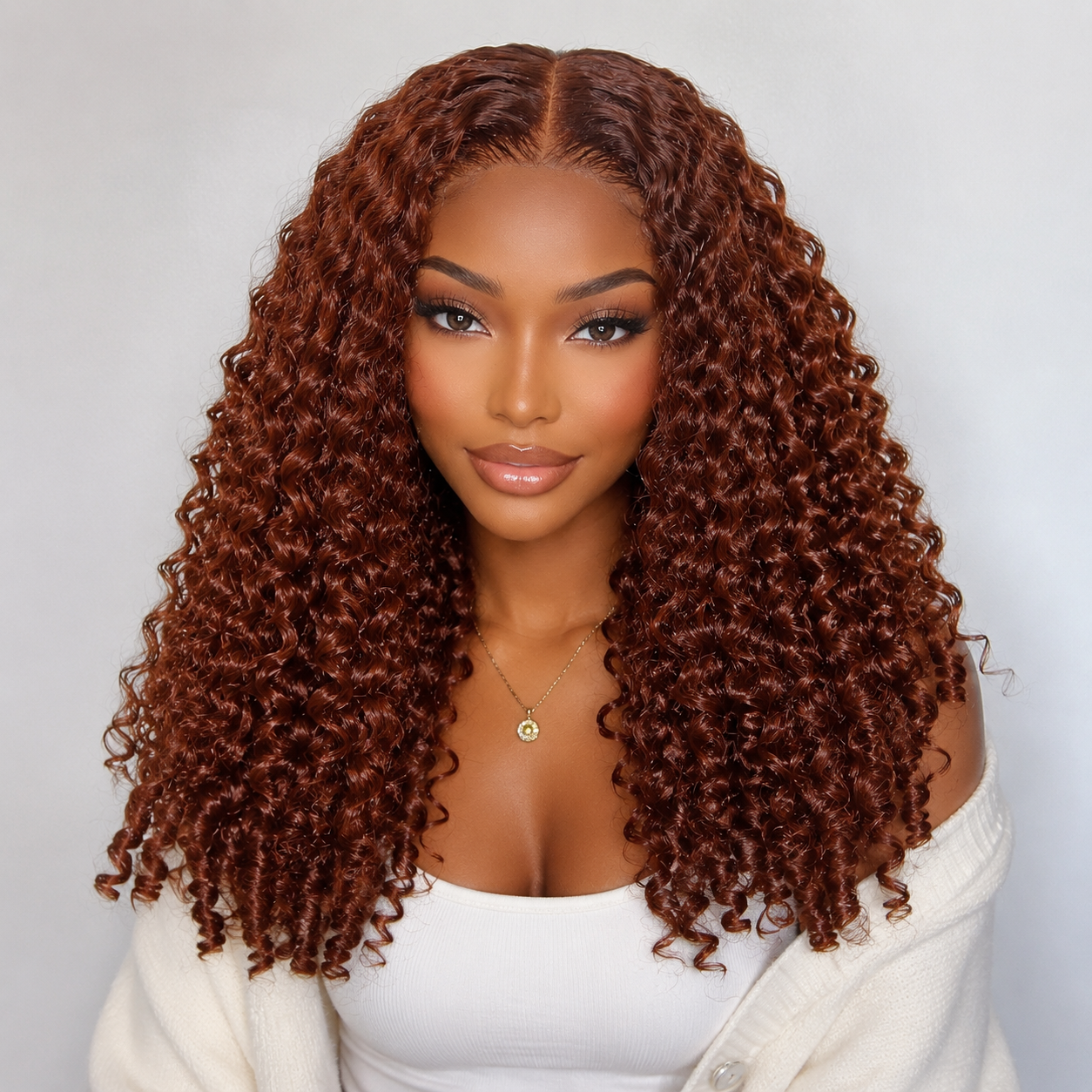 300% Density Glueless Burmese Curly 33 Reddish Brown 13x6 Pre Cut Lace Wear Go Wig