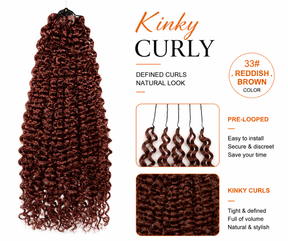4# Brown Kinky Curly Human Hair Crochet Hair Reusable Upgraded Real Human Hair Crochet Extensions