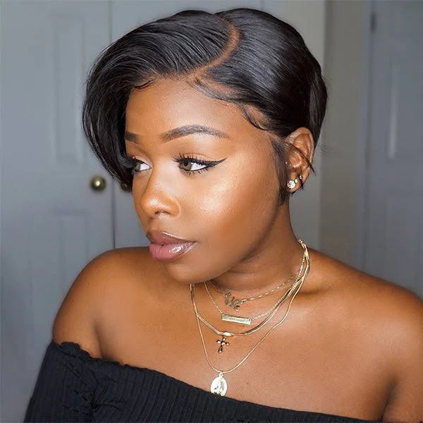 Short Pixie Cut Wig Invisible Lace Hair Short Wig