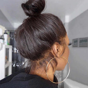 360 HD Lace Frontal Straight Human Hair Wig with Bleached Knots & Invisi Strap Snug Fit