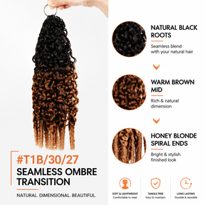 Black Cherry Burmese Curly Crochet Human Hair Pre Separated Miracle Knots Feather Crochet Hair Extensions