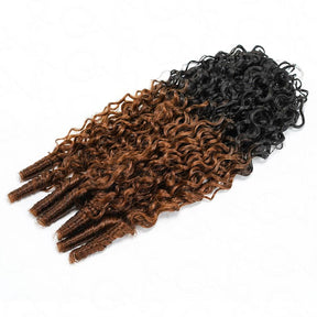 T1B/30 Raw Burmese Curly Crochet Human Hair Pre Separated Miracle Knot Feather Braiding Hair For Boho Knotless Braids