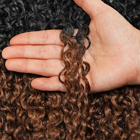 T1B/30 Raw Burmese Curly Crochet Human Hair Pre Separated Miracle Knot Feather Braiding Hair For Boho Knotless Braids