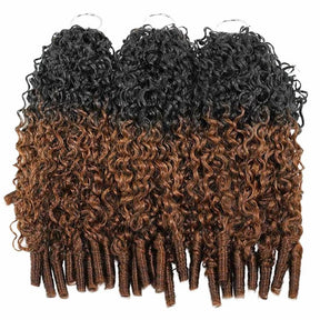T1B/30 Raw Burmese Curly Crochet Human Hair Pre Separated Miracle Knot Feather Braiding Hair For Boho Knotless Braids