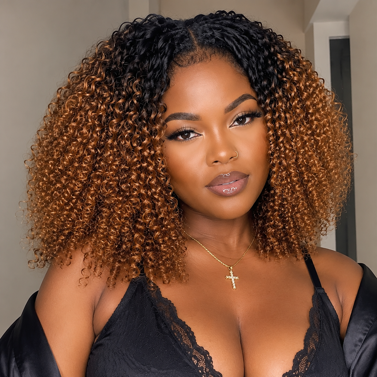 4/27 Highlight Kinky Curly Feather Crochet Hair Extensions Miracle Knots Pre-Separated Braiding Hair