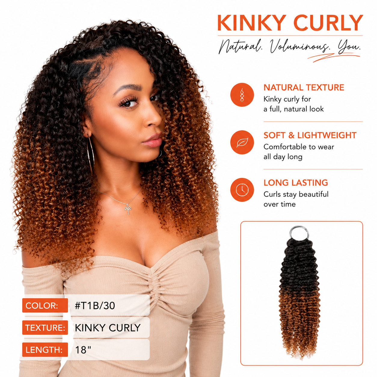 4/27 Highlight Kinky Curly Feather Crochet Hair Extensions Miracle Knots Pre-Separated Braiding Hair