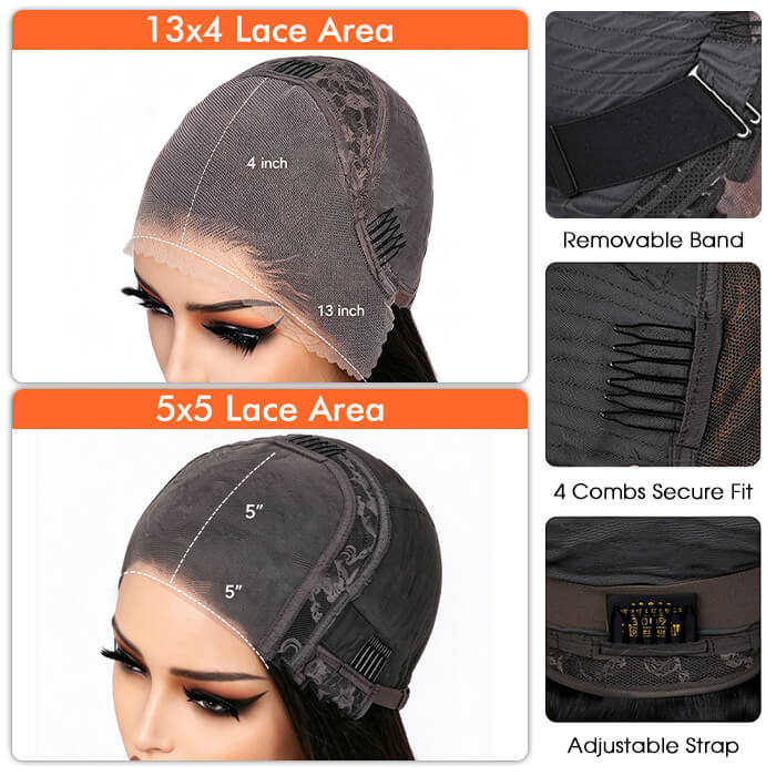 220% Density Put On Go Body Wave Short Bob Wig Glueless 13x4 & 5x5 HD Lace Human Hair Wig Beginner Friendly
