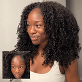 3 In 1 Half Wig | Kinky Curly Comfortable Fit Glueless Install Flip Over Half Wig With Adjustable Drawstring