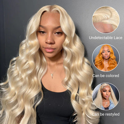 Glueless 613 Blonde Straight/Body Wave Pre Cut HD Lace Human Hair Wigs 180% Density