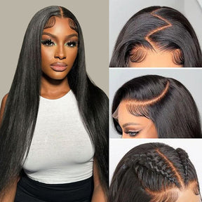 13X6 Pull Go Wig Straight Hair Transparent Lace Glueless Wigs Human Hair 180% 250% Density Flash Sale