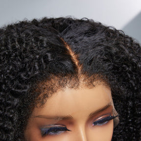 Pizazz Hair Afro Curly unit with 4C Hairline Edge HD Lace Closure With Bleached Knots  250% Density