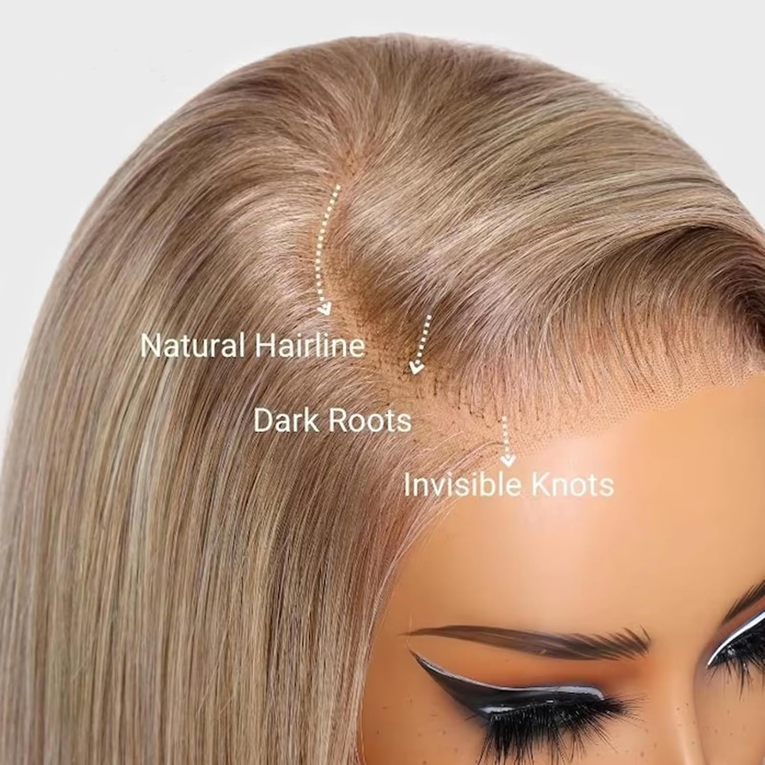 Ash Blonde-18# Bob Wigs Human Hair 220% Denstiy 13x4 HD Lace Frontal Human Hair Wig for Black Women Pre Plucked Straight Glueless Lace Front Short Bob Wigs 10 Inch