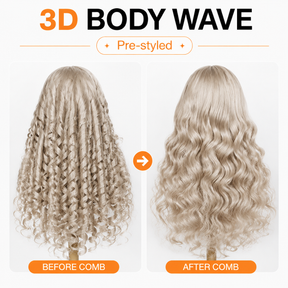 Pizazz Hair Ash Blonde 18# Color Body Wave Human Hair 13x6 HD Lace Frontal Glueless Wigs 180% Density