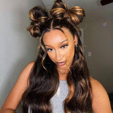 1B/30 Highlight Invisible Strap Fit Wigs Transparent Glueless 360 HD Lace Wigs Bleached Knots Pre Plucked Lace Wigs
