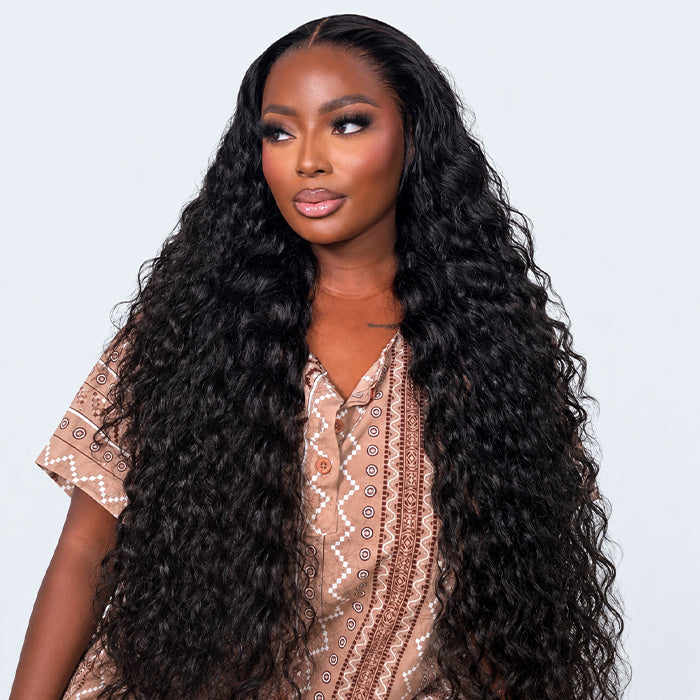 5x5 HD Lace Super Double Drawn Hair Deep Wave Human Hair Wigs Thick Look 350% Density