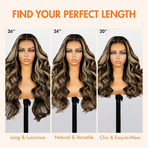 Balayage Highlight M1B/27 13x6 Glueless Lace Frontal Human Hair Wig Pre-Bleached Knots