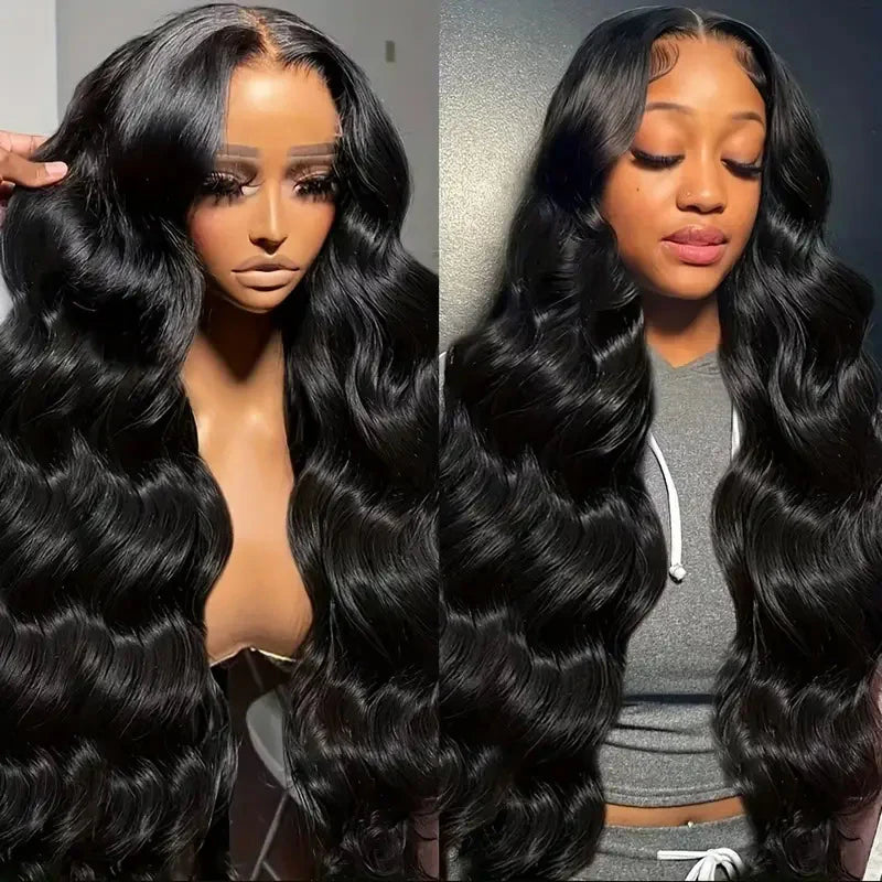 13x6 Full HD Invisible Lace Frontal Body Wave Human Hair Wigs Pre Plucked Natural Hairline