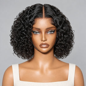 2 Wigs Set | 220% Density 5x5 Curly Lace Wig and Silky Straight T4/613 Ombre Blonde Bob Lace Wig