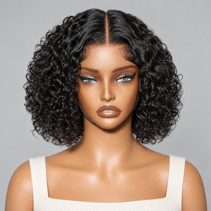 2 Wigs Set | 220% Density 5x5 Curly Lace Wig and Silky Straight T4/613 Ombre Blonde Bob Lace Wig