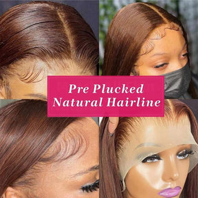360 Lace Wig  Chocolate Brown invisible Strap Adjustable