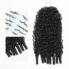 Raw Burmese Curly Crochet Human Hair Pre Separated Miracle Knots Feather Braiding Hair For Boho Knotless Braids Natural Black