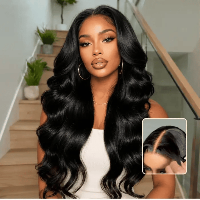 13x6 Full HD Invisible Lace Frontal Body Wave Human Hair Wigs Pre Plucked Natural Hairline