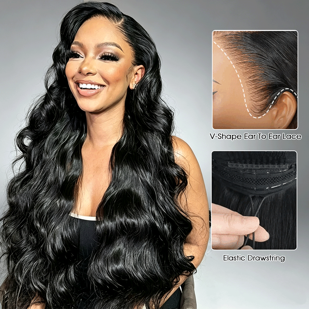 13x6 Full HD Invisible Lace Frontal Wigs Body Wave Human Hair Wigs Pre Plucked Natural Hairline