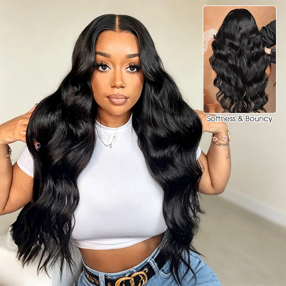 13x6 Full HD Invisible Lace Frontal Wigs Body Wave Human Hair Wigs Pre Plucked Natural Hairline