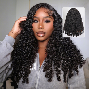 Pizazz Hair Burmese Curly Glueless 13x6 HD Lace Front Wear Go Wig With Flexible Fit Drawstring Human Hair Wig