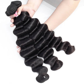 Brazilian Loose Deep Wave Hair 3 Bundles/4 Bundles 12A Unprocessed Virgin Human Hair Weave