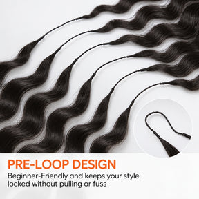 Premium Body Wave Feather Crochet Human Hair Extensions Reusable Natural