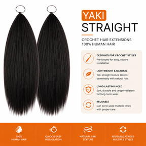 Silky Straight Knotless Feather Crochet Hair | Pre-Looped Pre-Separated Human Hair Extensions