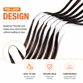 Silky Straight Knotless Feather Crochet Hair | Pre-Looped Pre-Separated Human Hair Extensions