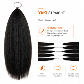 Silky Straight Knotless Feather Crochet Hair | Pre-Looped Pre-Separated Human Hair Extensions