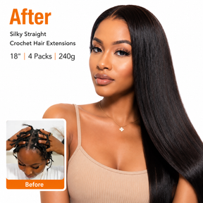 Silky Straight Knotless Feather Crochet Hair | Pre-Looped Pre-Separated Human Hair Extensions