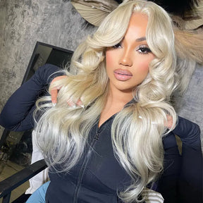 Curtain Bangs 613 Color Glueless HD Lace Wig Blonde Body Wave Human Hair Wigs
