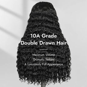 5x5 HD Lace Super Double Drawn Hair Deep Wave Human Hair Wigs Thick Look 350% Density