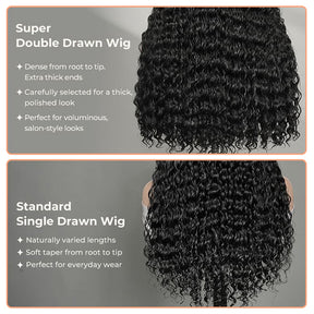 5x5 HD Lace Super Double Drawn Hair Deep Wave Human Hair Wigs Thick Look 350% Density