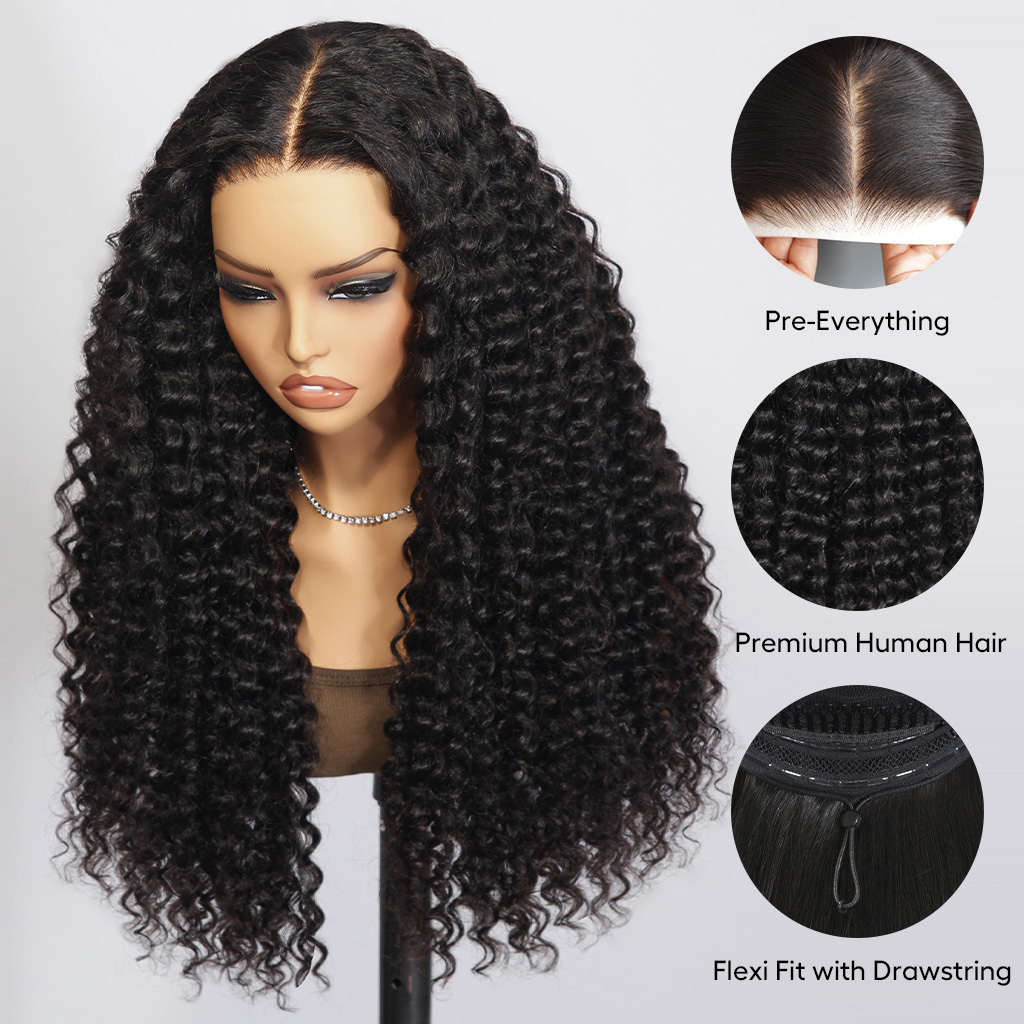 13×6 HD Lace Frontal Wigs Deep Wave Glueless Pre-bleached Knots Wear Go Glueless Wig Human Hair Wigs 180%