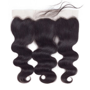 Body Wave 3 Bundles Virgin Human Hair Weft With 13x4 Frontal Closure