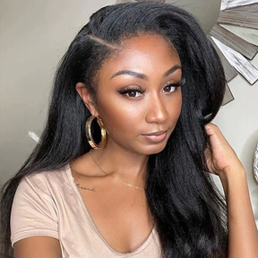 Natural 4c blowout wig - 13x4 Glueless kinky straight wig