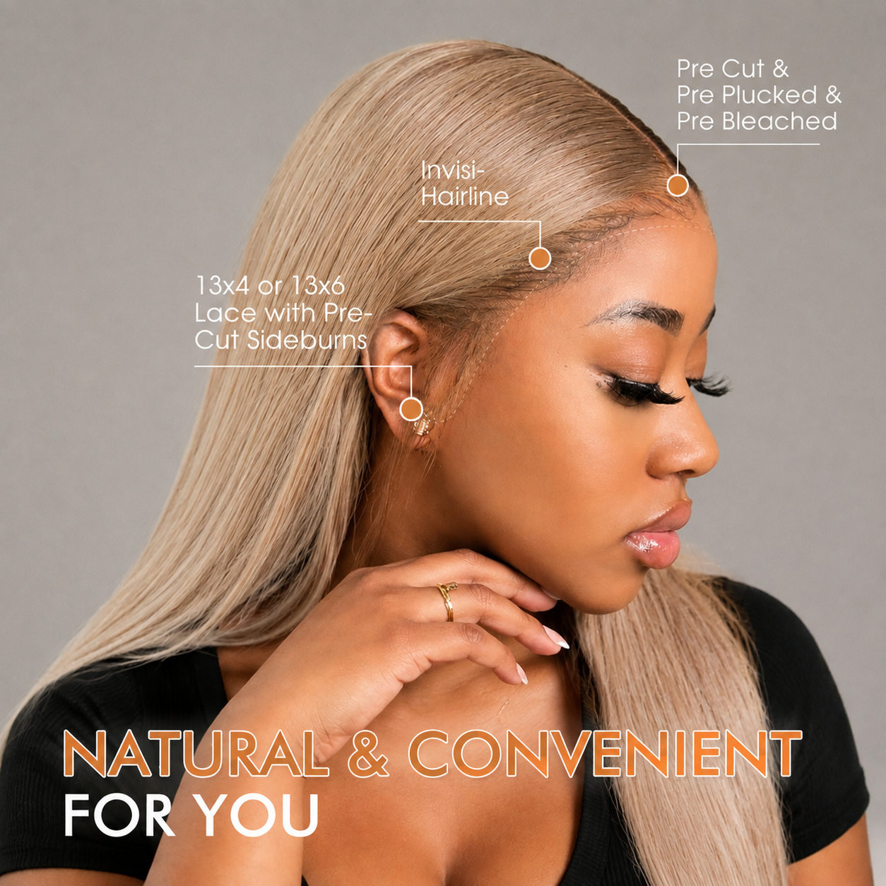 P18/613 Highlights Wig Straight HD Lace Front 13x6 Glueless Pre Plucked Natural Hairline
