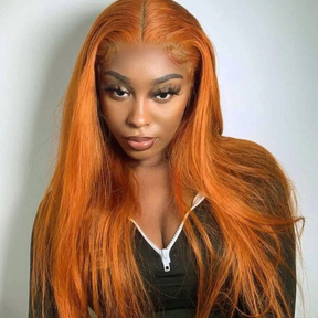 Ginger Lace Front Wigs Human Hair 13x6 HD Lace Wig with Pre-plucked Hairline