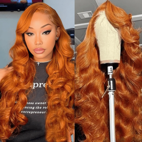 Ginger Lace Front Wigs Human Hair 13x6 HD Lace Wig with Pre-plucked Hairline
